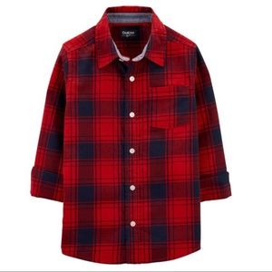 OshKosh Boys Plaid Button Front Shirt